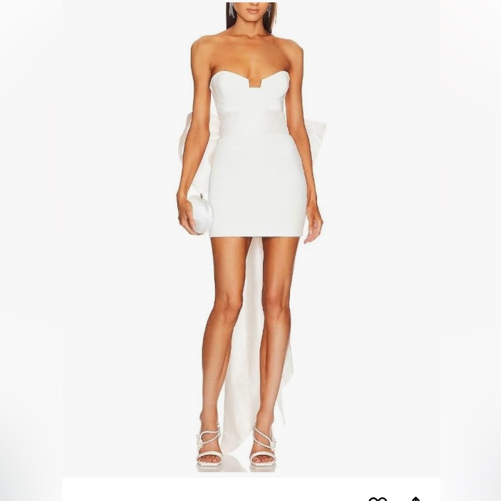 Bridal Dress w Detachable Satin Bow - bridal shower reception bachelorette